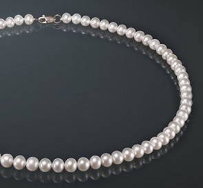 Ожерелье из жемчуга б750хп40з: белый пресноводный жемчуг, золото 585°